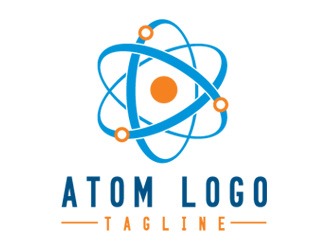 Projekt graficzny logo dla firmy online atom logo